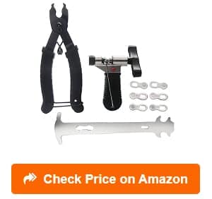 Zeemuuloo Universal Bike Chain Tool Kit 3 Piece for 7 8 9 10 11 12 Speed Chain Link Repair Removal With Chain Pliers,Chain Breaker Tool Rivet Splitter&Chain Wear Tool Indicator for Road Mountain Bike 