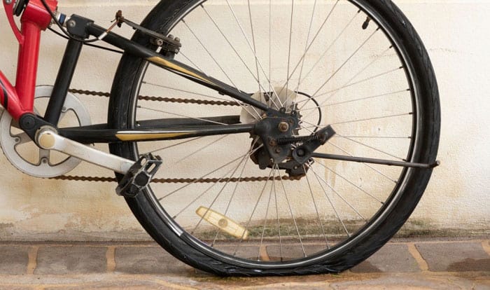 Flat cheap bike tyre