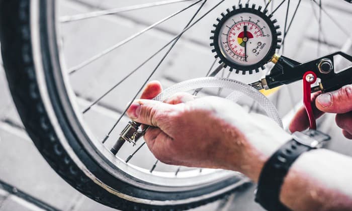 filling a bike tire