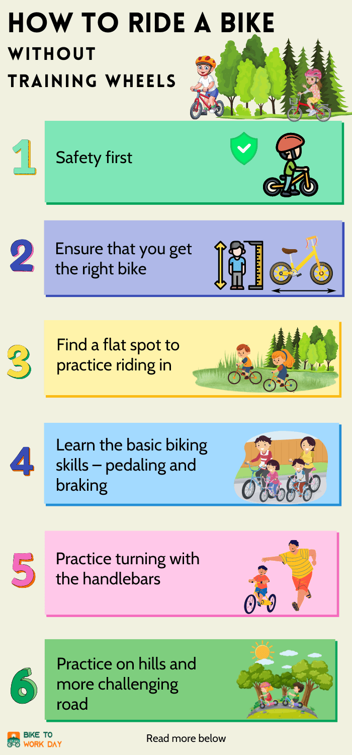 How to teach my child to store ride a bike without training wheels