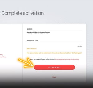 Activating a used on sale peloton bike